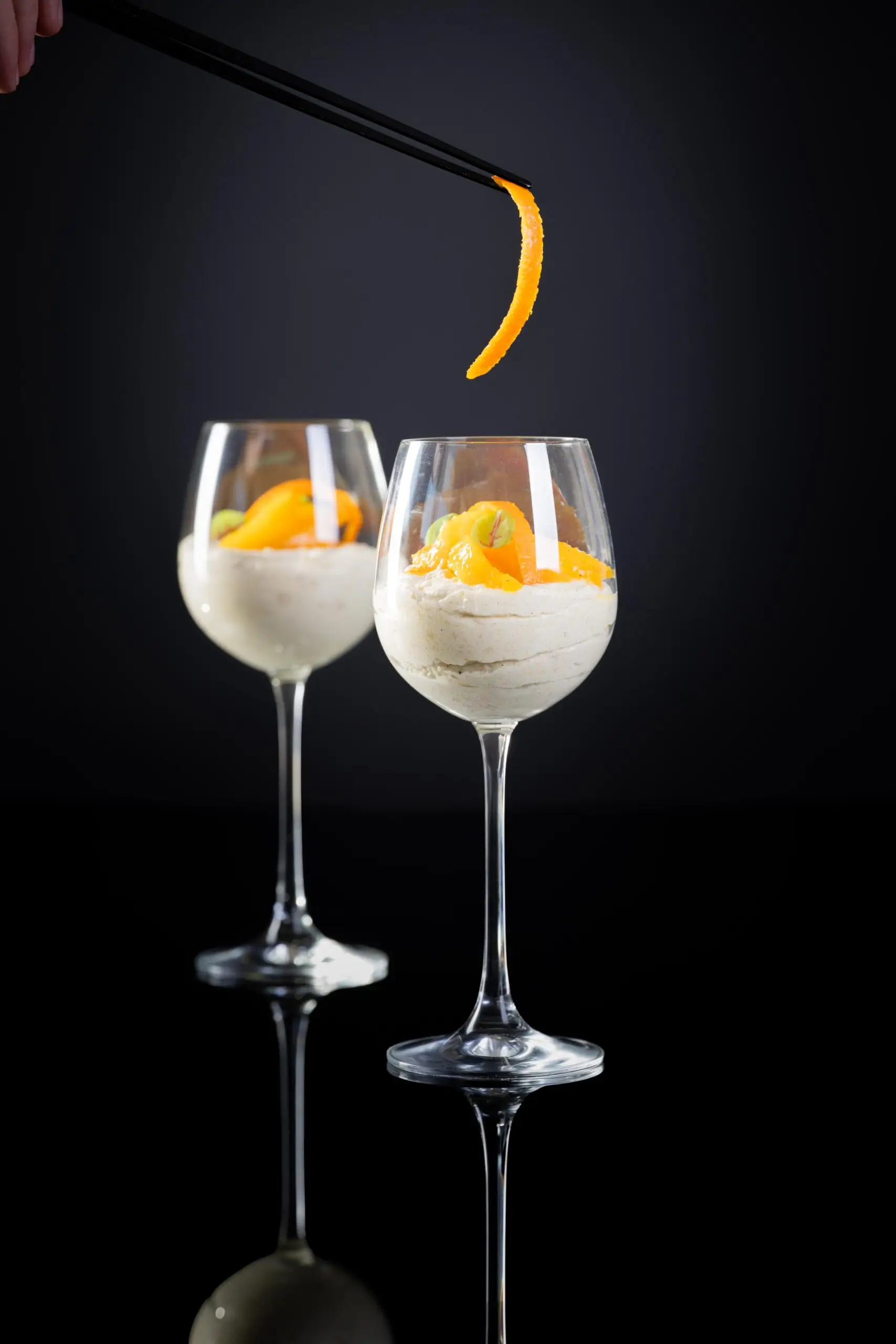 Dessert in Weißweingläser der WIFI Meisterklasse