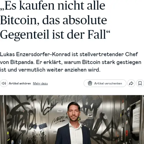 Presseartikel über Bitcoin und digitale Investments
