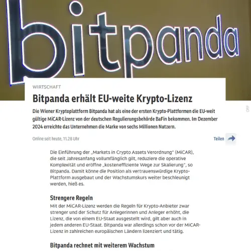 Bitpanda Pressebericht über Kryptowährungen und Investment