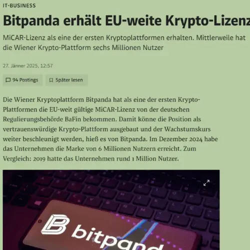 Bitpanda Pressebericht zur EU-weiten Krypto-Lizenz