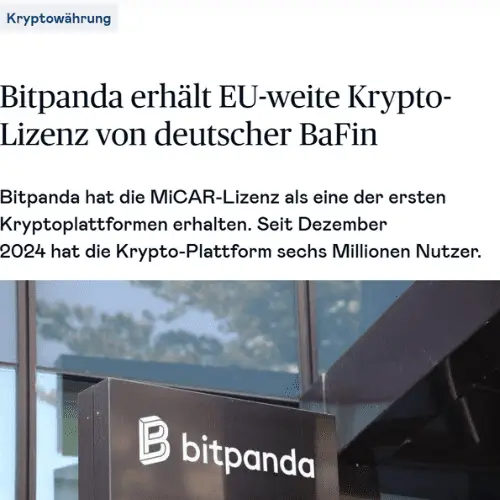 Bitpanda Pressebericht über europäische Regulierung